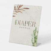 Cactus Leather Baby shower Diaper Raffle Reclamebord Met Voetstuk (Voorkant)