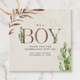 Cactus Leather Boy Baby shower Favor Tags Bedankjes Labels