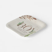 Cactus Leather Boy Baby shower Papieren Bordje (Gebogen)