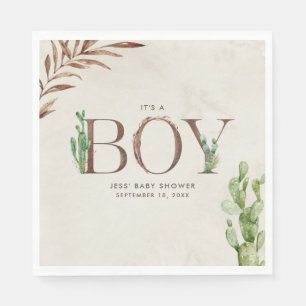 Cactus Leather Boy Baby shower Servet