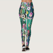 Cactus Leggings voor dames, cactus Gedrukte Leggin (Achterkant)