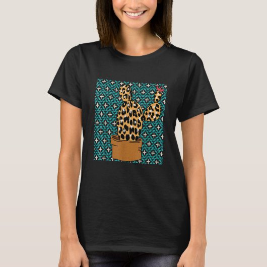 Cactus Leopard Cinco De Mayo Cute Cacti Animal Pri T-shirt (Voorkant)