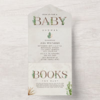 Cactus Lettering Book Request Baby shower