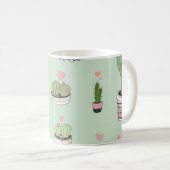 Cactus Liefde: Schattigee Cartoon Patroon. Koffiemok (Voorkant rechts)