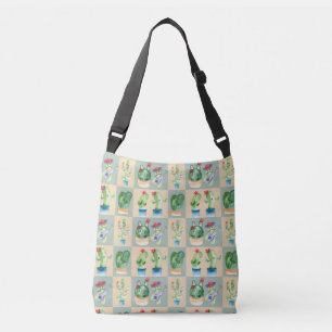 cactus liefde - waterverf crossbody tas