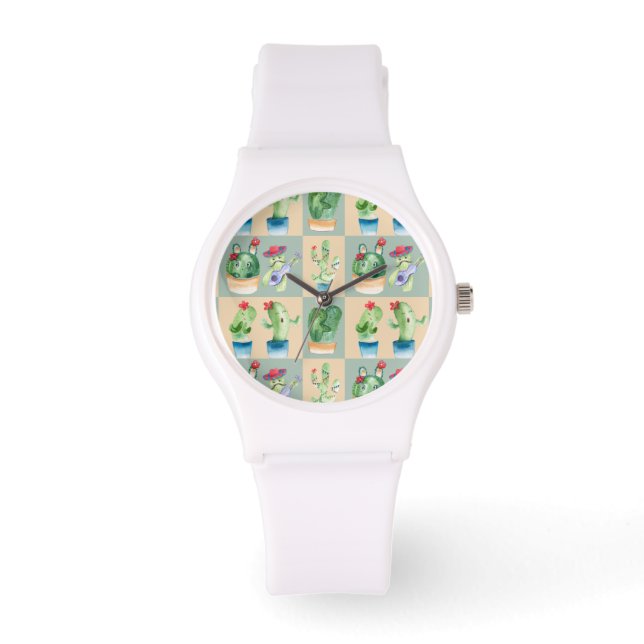 cactus liefde - waterverf horloge (Voorkant)