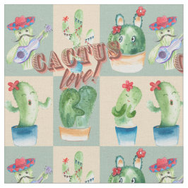 cactus liefde - waterverf, ontwerp met cactus en t stof