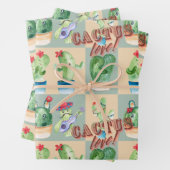 cactus liefde - waterverf patroon inpakpapier vel (In situ)