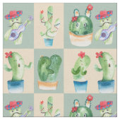 cactus liefde - waterverf , stof (Close Up)