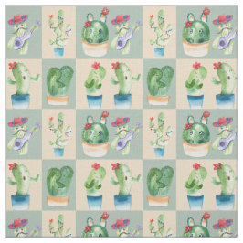 cactus liefde - waterverf , stof