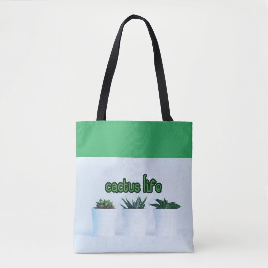 Cactus Life Potted Succulents Tote Bag (Voorkant)