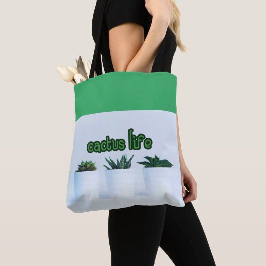 Cactus Life Potted Succulents Tote Bag (Dichtbij)