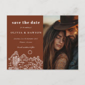 Cactus Line Art Desert Foto Bewaar de datum Briefkaart (Voorkant)