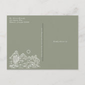 Cactus Line Art Desert Foto Bewaar de datum Briefkaart (Achterkant)