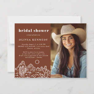 Cactus Line Art Desert Foto Vrijgezellenfeest Uitn Briefkaart