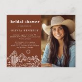 Cactus Line Art Desert Foto Vrijgezellenfeest Uitn Briefkaart (Voorkant)