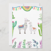 Cactus Llama Baby shower Kaart (Achterkant)