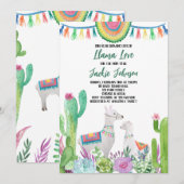 Cactus Llama Baby shower Kaart (Voorkant / Achterkant)