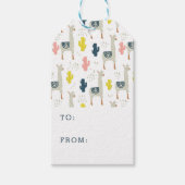 Cactus & Llamas Pattern Cadeaulabel (Voorkant)