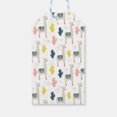 Cactus & Llamas Pattern Cadeaulabel (Achterkant)