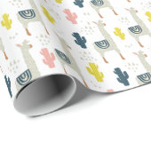 Cactus & Llamas Pattern Cadeaupapier (Rol Hoek)