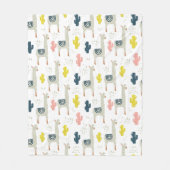 Cactus & Llamas Pattern Fleece Deken (Voorkant)