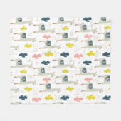 Cactus & Llamas Pattern Fleece Deken (Voorkant (Horizontaal))