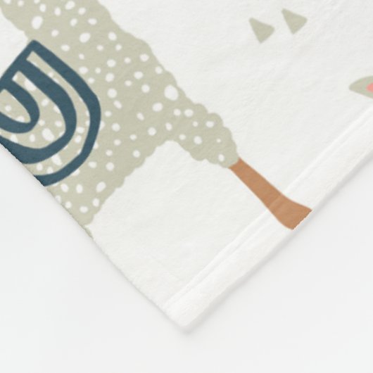 Cactus & Llamas Pattern Fleece Deken (Hoek)