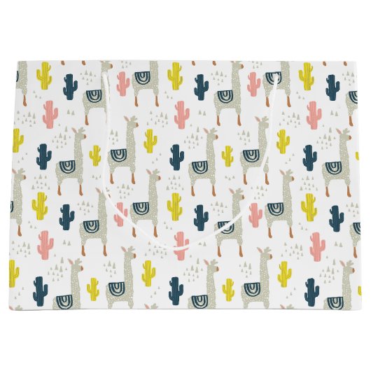 Cactus & Llamas Pattern Groot Cadeauzakje (Voorkant)