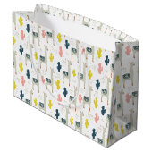 Cactus & Llamas Pattern Groot Cadeauzakje (Achterkant Gekanteld)