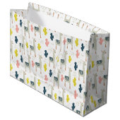 Cactus & Llamas Pattern Groot Cadeauzakje (Voorkant Gekanteld)