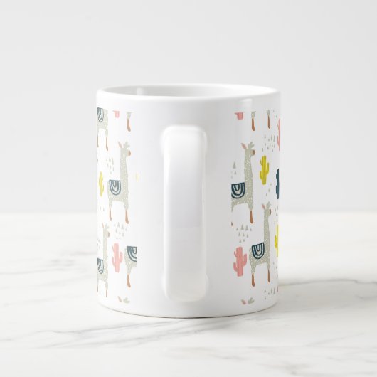 Cactus & Llamas Pattern Grote Koffiekop (Achterkant)