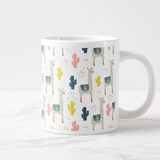 Cactus & Llamas Pattern Grote Koffiekop (Rechts)