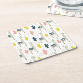 Cactus & Llamas Pattern Kartonnen Onderzetters (Schuin)