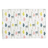 Cactus & Llamas Pattern Kussensloop (Voorkant-Rechts)