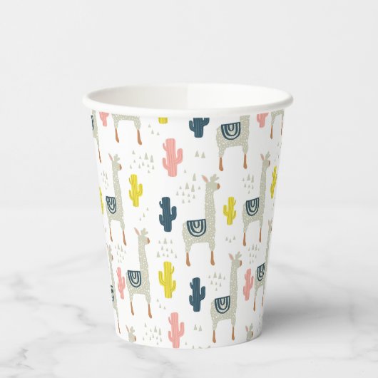 Cactus & Llamas Pattern Papieren Bekers (Links)