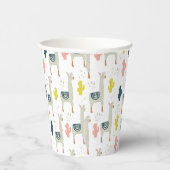 Cactus & Llamas Pattern Papieren Bekers (Rechts)