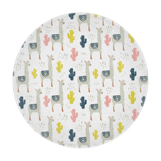 Cactus & Llamas Pattern Snijplank (Voorkant)