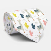 Cactus & Llamas Pattern Stropdas (Opgerold)