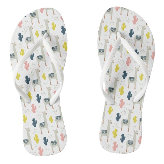 Cactus & Llamas Pattern Teenslippers (Voetbed)