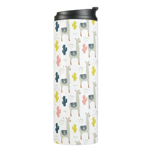 Cactus & Llamas Pattern Thermosbeker (Gedraaid links)