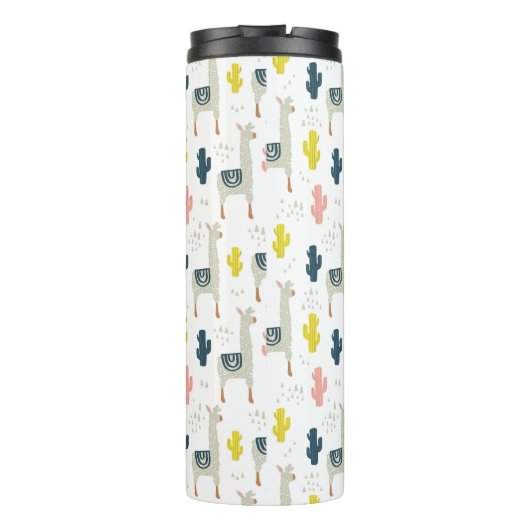 Cactus & Llamas Pattern Thermosbeker (Achterkant)