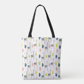 Cactus & Llamas Pattern Tote Bag (Achterkant)