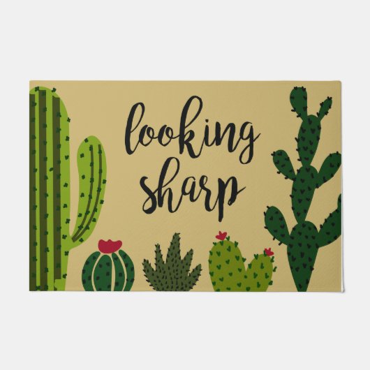 Cactus Looking Sharp Mat, Plant Lover Deurmat (Voorkant)