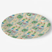 cactus love - waterverf ( 2 ) papieren bordje (Gekanteld)