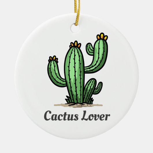 Cactus Lover Keramisch Ornament (Voorkant)
