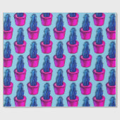 Cactus Lover Weird Potted Succulent Plant Pattern Cadeaupapier (Vlak)