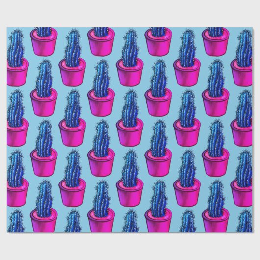 Cactus Lover Weird Potted Succulent Plant Pattern Cadeaupapier (Vlak)