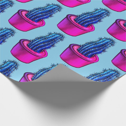 Cactus Lover Weird Potted Succulent Plant Pattern Cadeaupapier (Hoek)