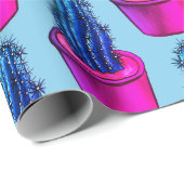 Cactus Lover Weird Potted Succulent Plant Pattern Cadeaupapier (Rol Hoek)